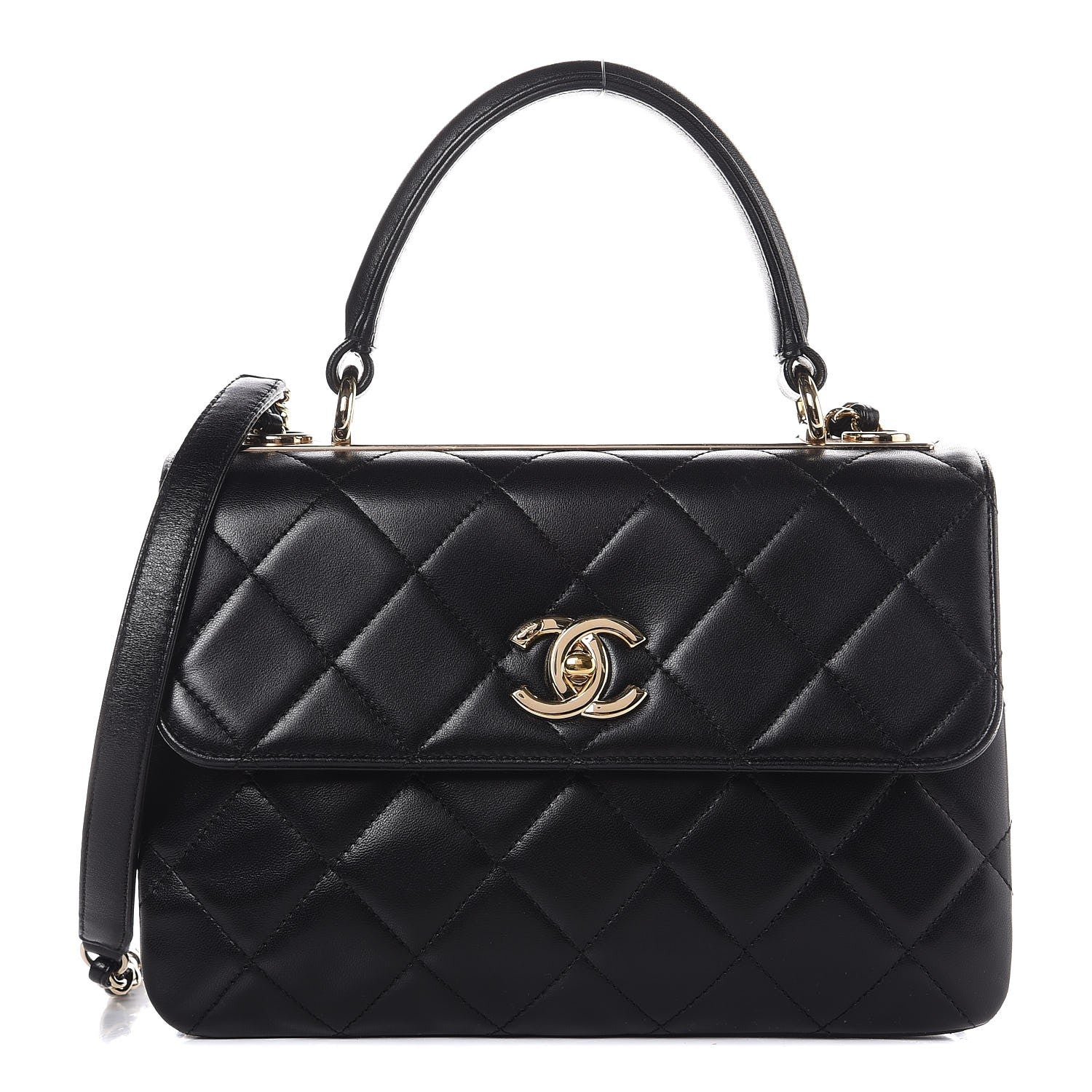 Chanel Lambskin Quilted Small Trendy CC Dual Handle Flap Bag Black 1 of 8