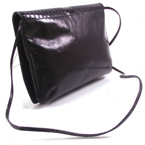 Fendi Leather Flap Cross Body Bag Black 3 of 10