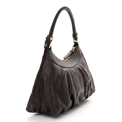 Gucci Guccissima Small D Gold Ring Shoulder Bag Chocolate Brown 3 of 14