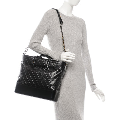 Chanel Calfskin Quilted Large Gabrielle Shopping Tote Black 2 of 7