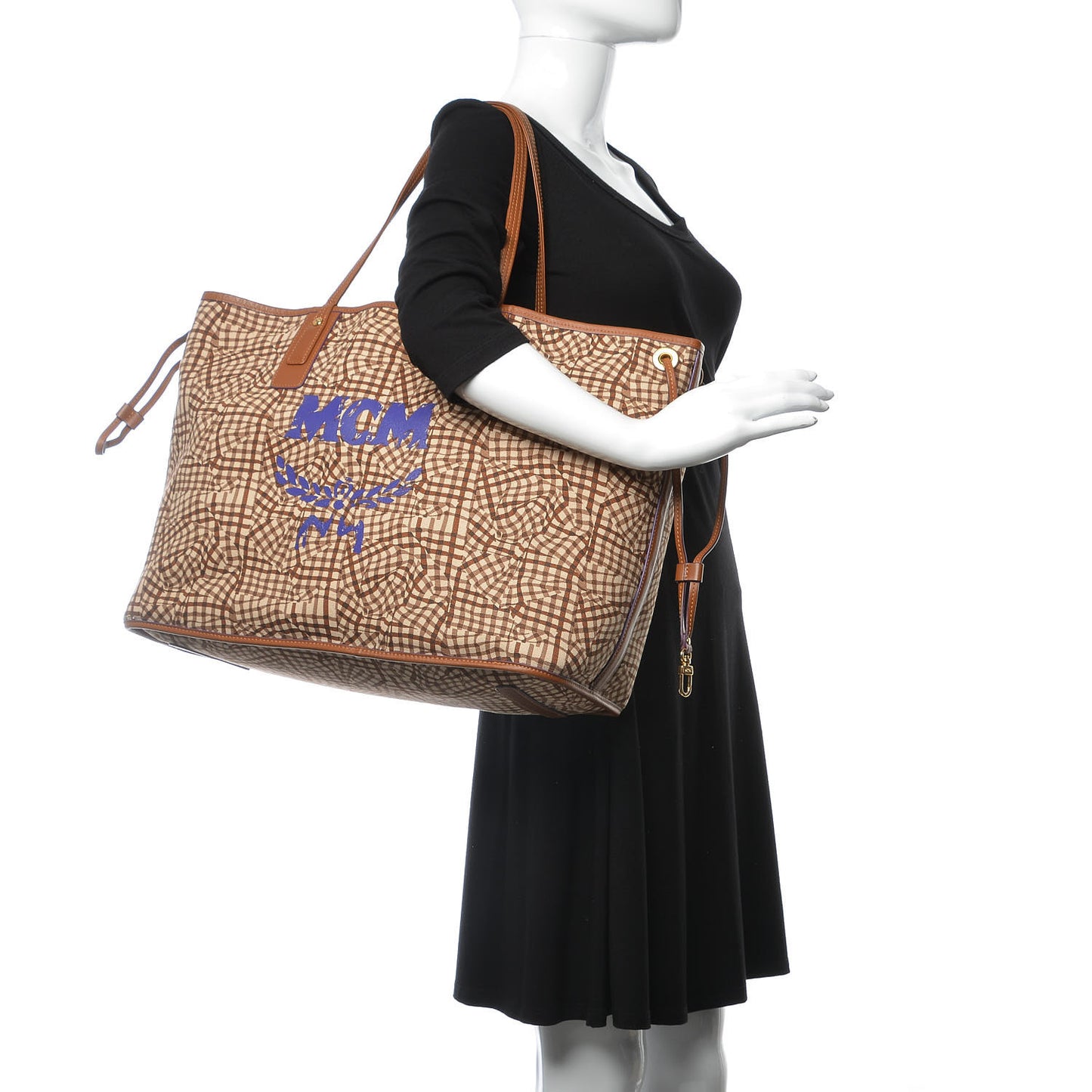 Visetos Large Liz Reversible Shopper Tote Cognac