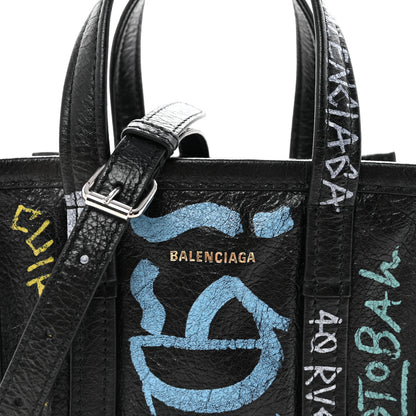 Balenciaga Agneau Arena Graffiti All Over XXS Bazar Shopper Tote Black Multicolor 7 of 9