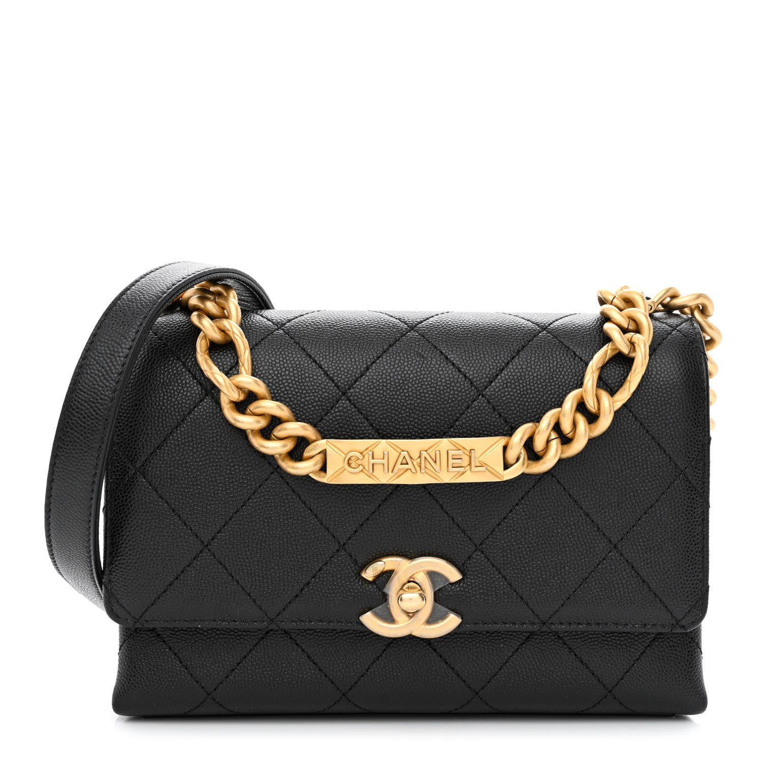 Chanel Caviar Quilted Mini Bracelet On Chain Flap Black 1 of 11