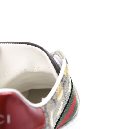 Gucci GG Supreme Monogram Bees Web Womens Ace Sneakers 36 Beige Oro Green Red 9 of 10