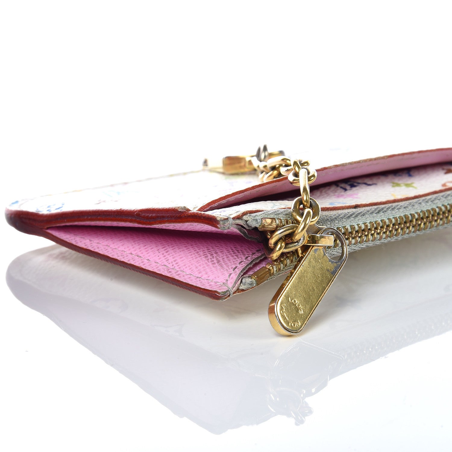Louis Vuitton Monogram Multicolor Key Pouch White Litchi 14 of 15