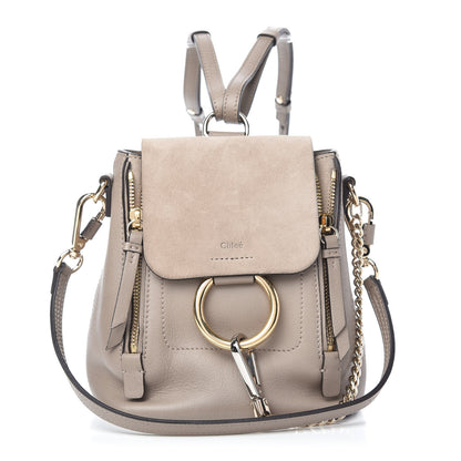 Chloe Suede Calfskin Mini Faye Backpack Motty Grey 1 of 10