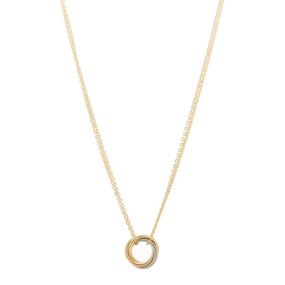 Cartier 18K Pink Yellow White Gold Trinity Double Chain Pendant Necklace 1 of 5