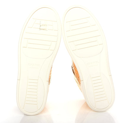 Chanel Metallic Calfskin Crocodile Embossed Cocodile High Top Sneakers 39 Gold 6 of 11