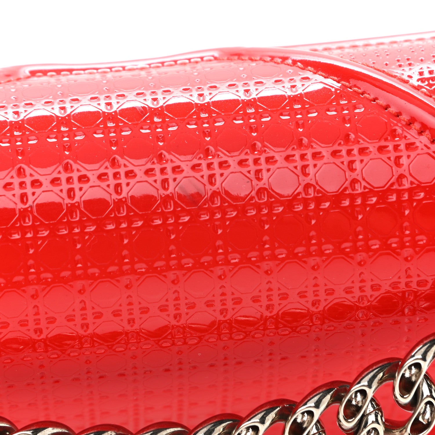 Christian Dior Patent Micro-Cannage Medium Diorama Flap Bag Red 10 of 10