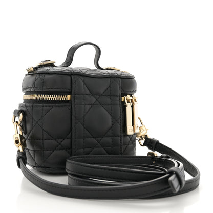 Christian Dior Lambskin Cannage Micro Lady Dior Vanity Case Black 3 of 10