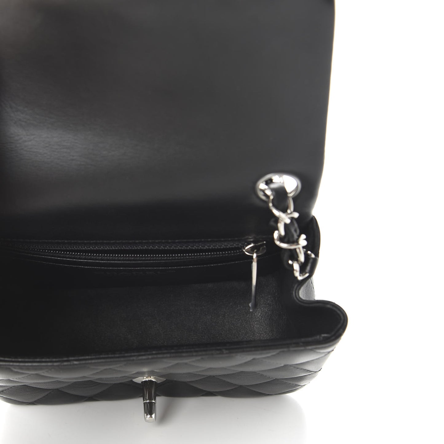 Lambskin Quilted Mini Square Flap Black
