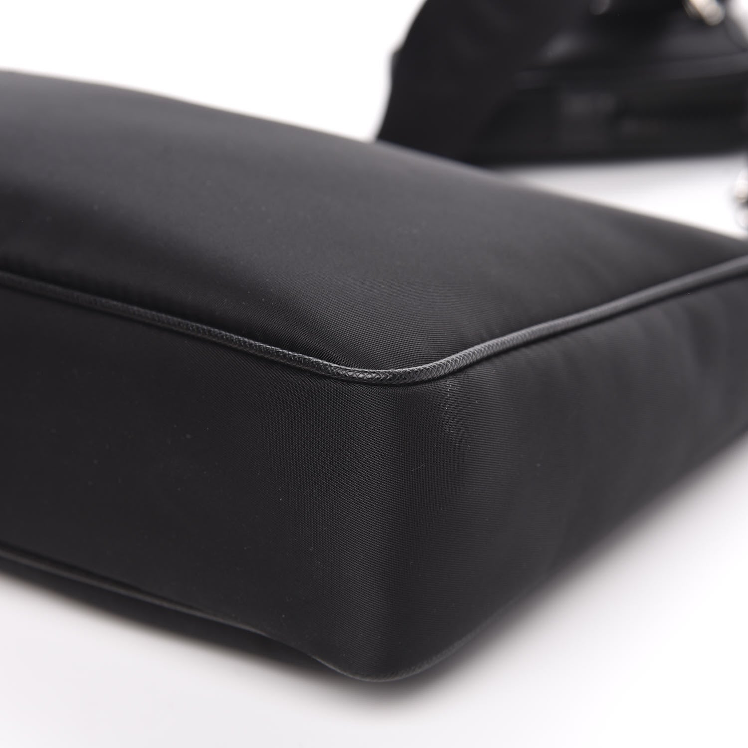 Prada Tessuto Nylon Saffiano Pocket Zippered Shoulder Bag Black 9 of 9