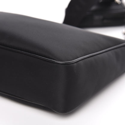 Prada Tessuto Nylon Saffiano Pocket Zippered Shoulder Bag Black 9 of 9