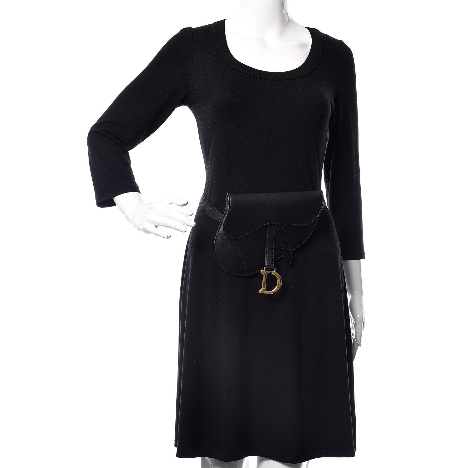 Christian Dior Calfskin Saddle Belt Bag Black 2 of 9