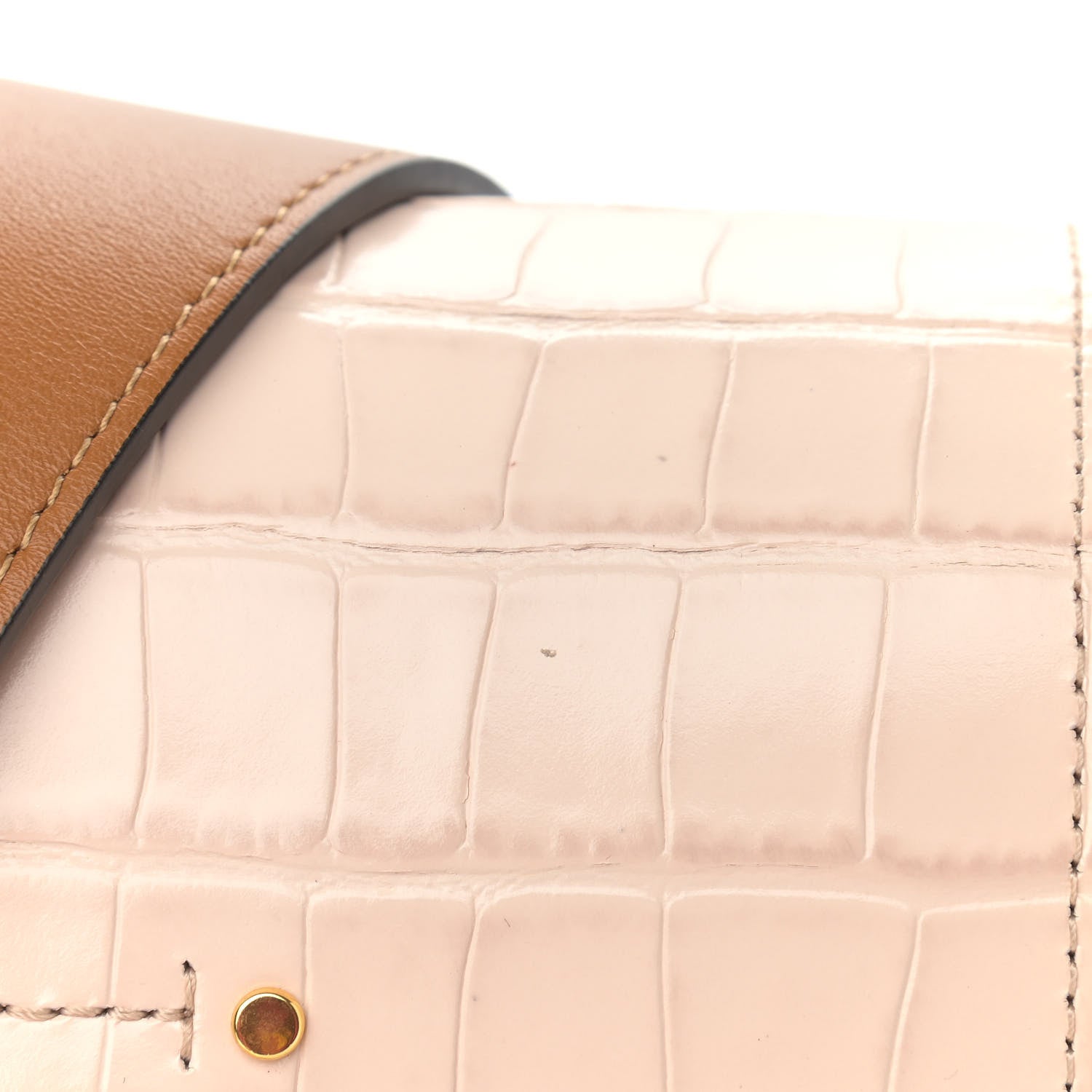 Chloe Calfskin Crocodile Embossed Small Tess Bag Cement Pink 11 of 11