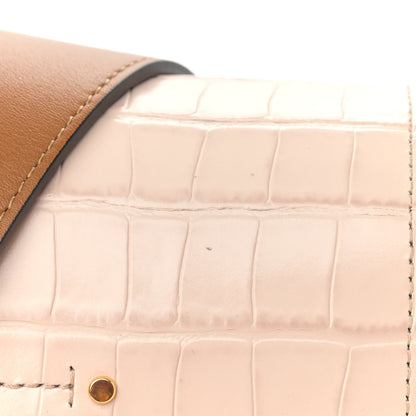 Chloe Calfskin Crocodile Embossed Small Tess Bag Cement Pink 11 of 11