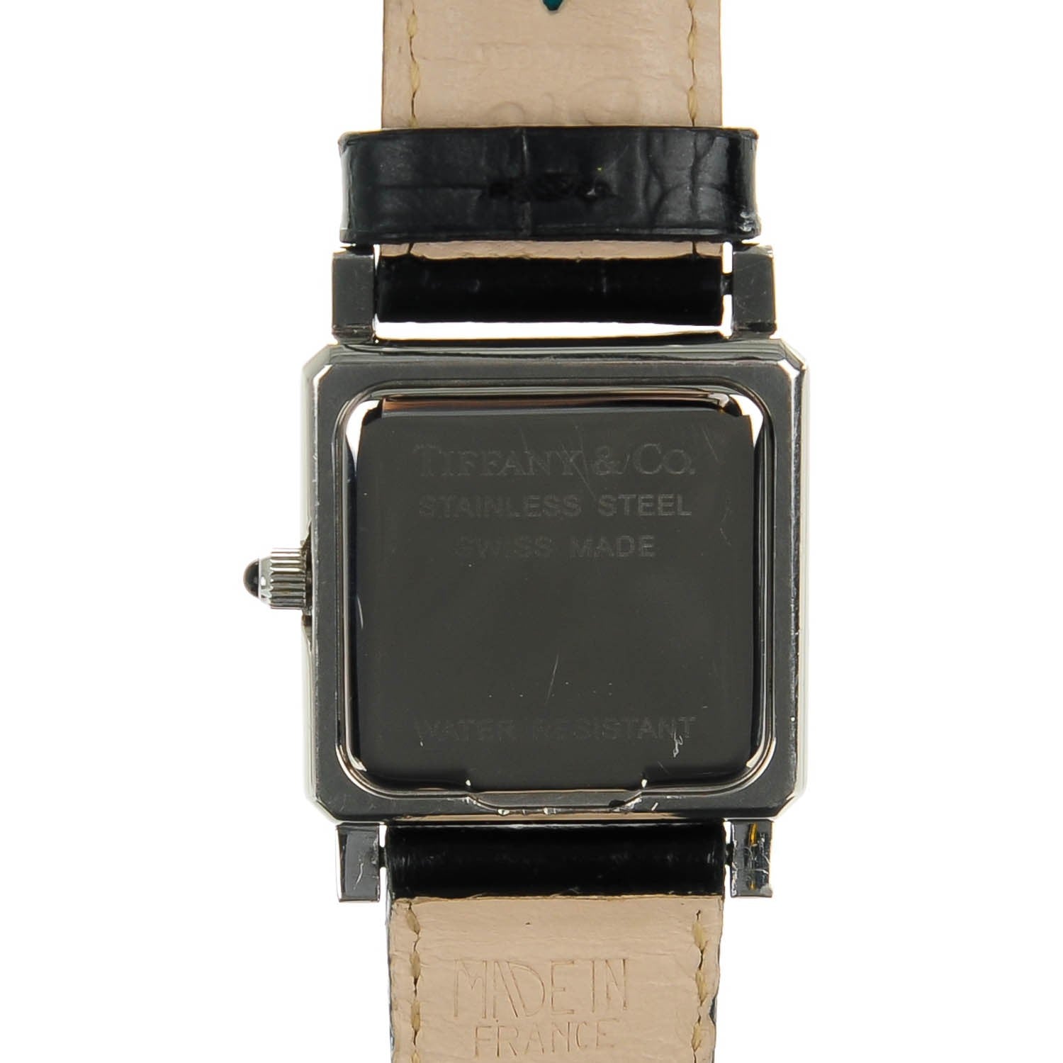 Tiffany Stainless Steel Alligator 24mm Atlas Square Quartz Watch 9 of 11