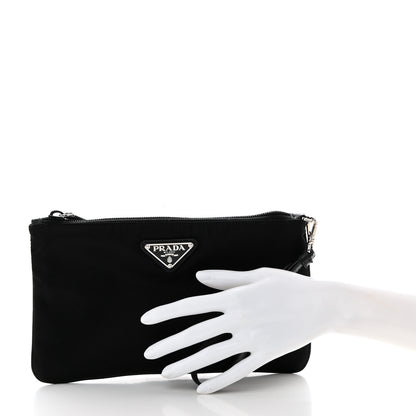 Prada Tessuto Nylon Saffiano Wristlet Black 2 of 6