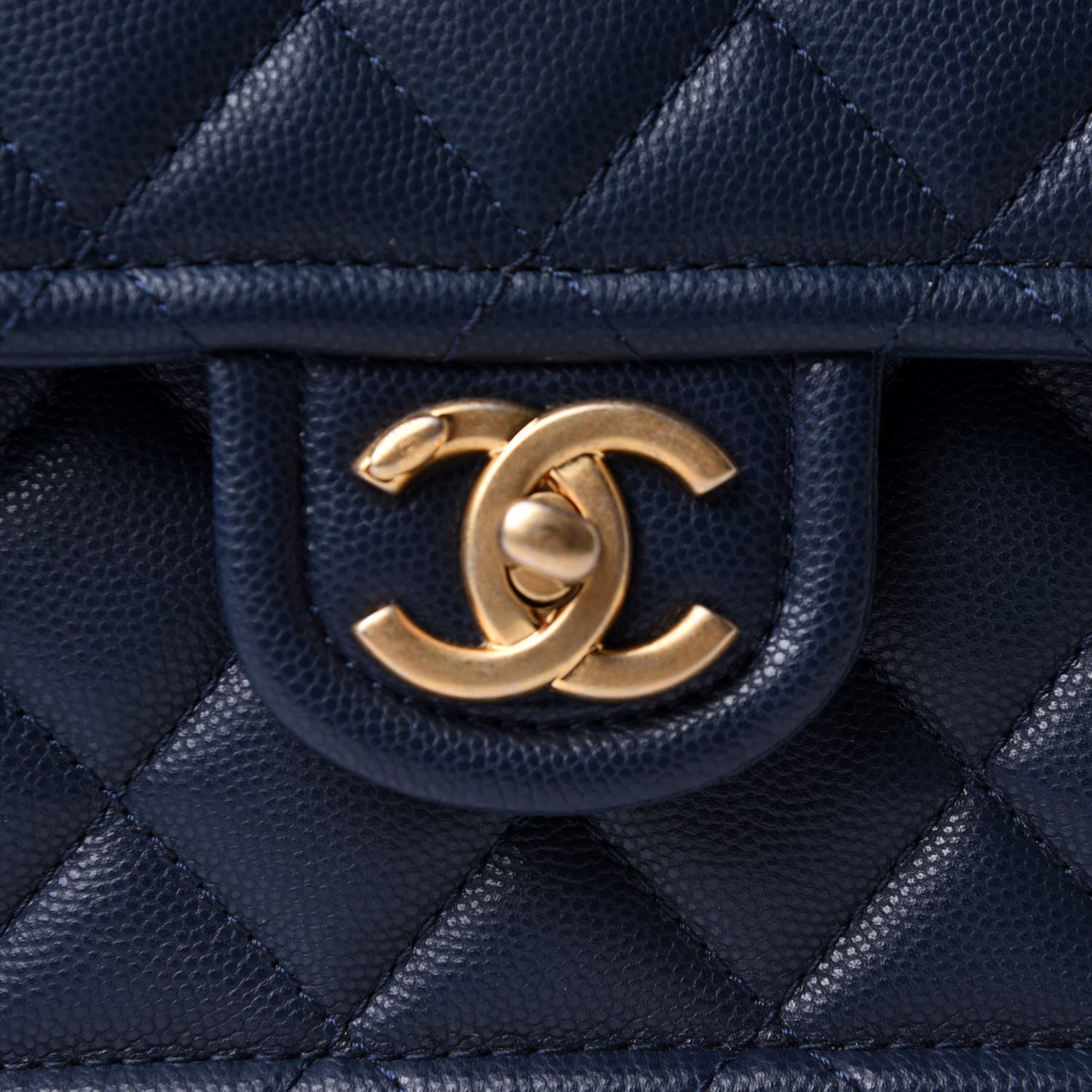 Chanel Caviar Quilted Medium Sweet Classic Flap Navy Blue 7 of 11