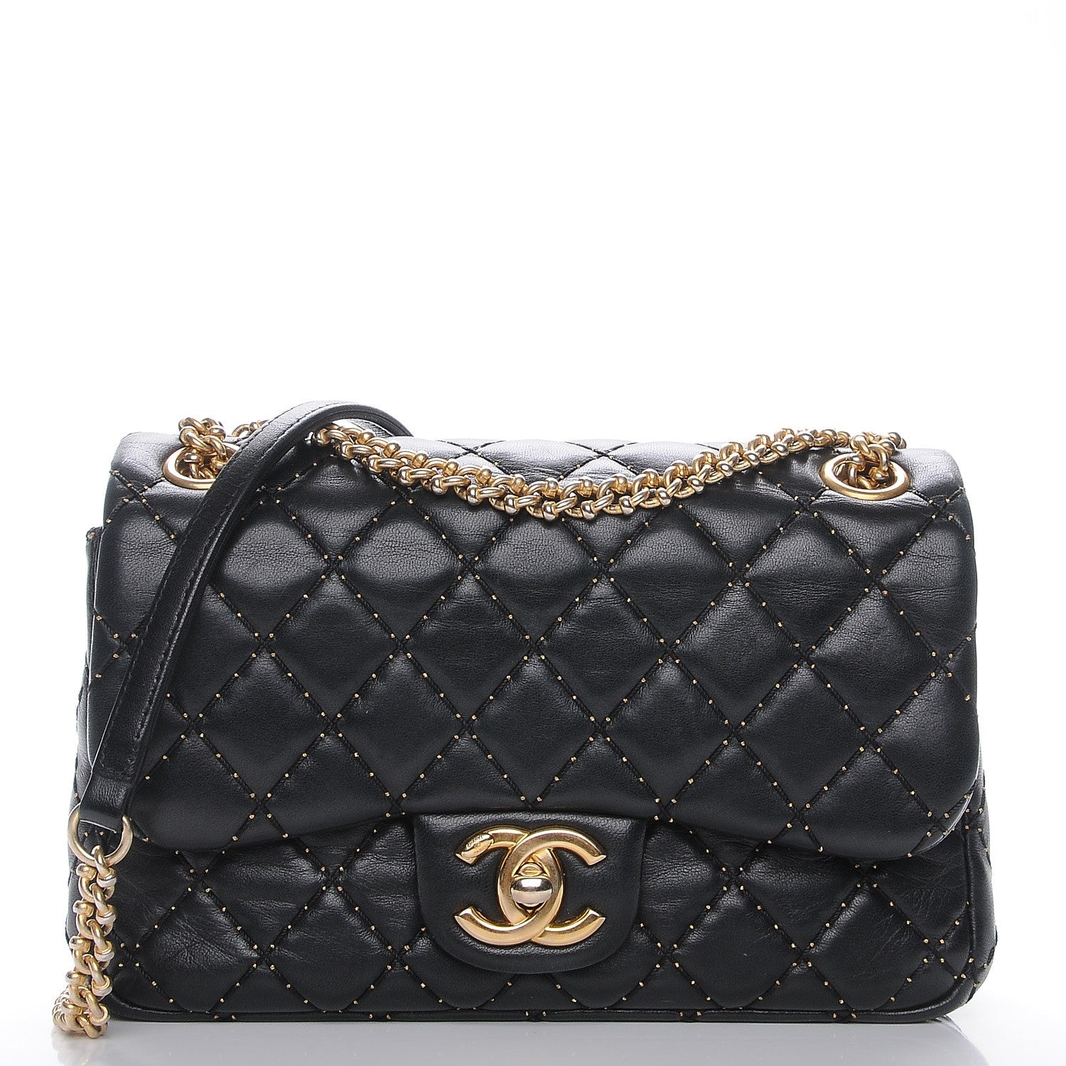 Chanel Lambskin Quilted Mini Studded Flap Black 1 of 8