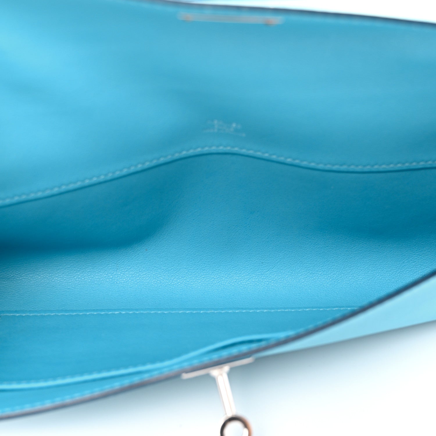 Hermes Swift Kelly Cut Clutch Pochette Bleu Paradis 5 of 8