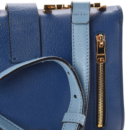 Miu Miu Goatskin Bandoliera Madras Bi-Color Shoulder Bag Cobalto Astrale 17 of 17