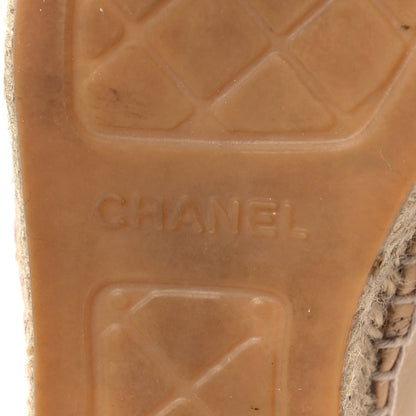 Chanel Lambskin CC Espadrilles 38 Beige Black 7 of 9