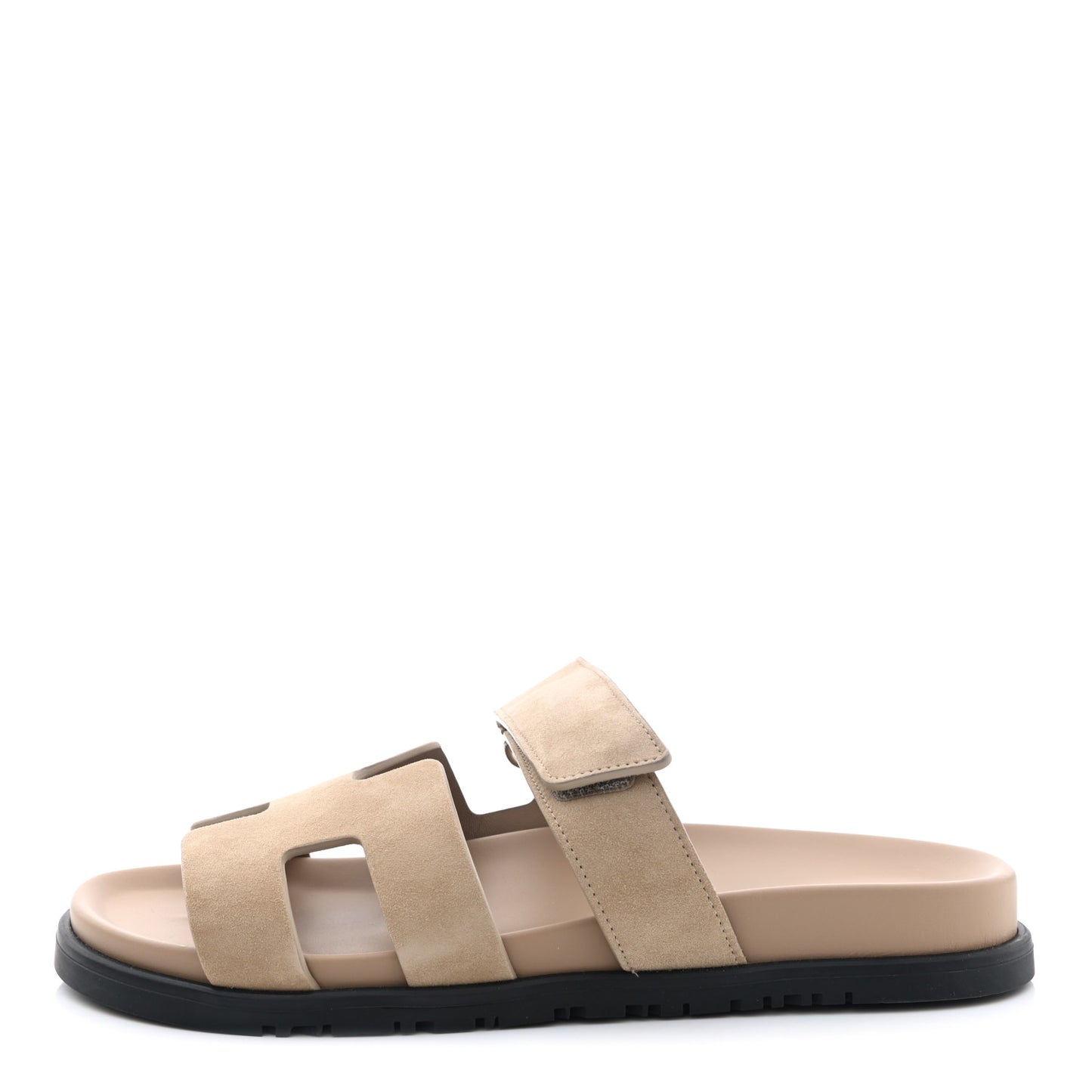Suede Goatskin Womens Chypre Sandals 38.5 Beige Argile