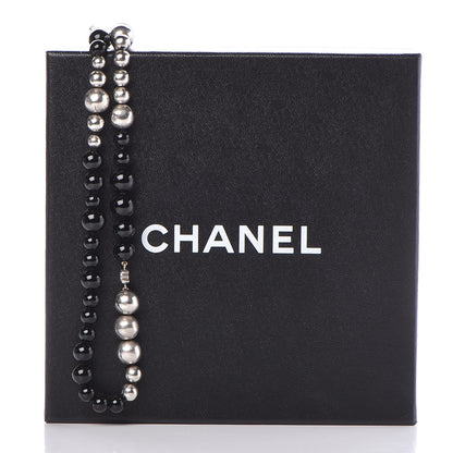 Chanel Pearl Beaded CC Long Necklace Black 6 of 6