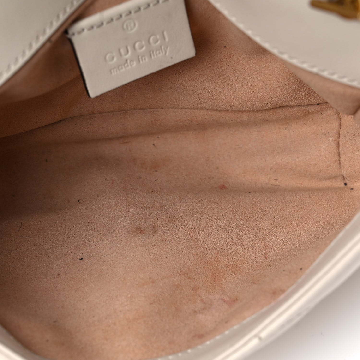 Gucci Calfskin Matelasse Super Mini GG Marmont Shoulder Bag White 10 of 15