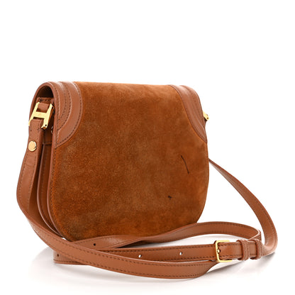 MCM Suede Calfskin Trisha Small Shoulder Bag Brown 3 of 14