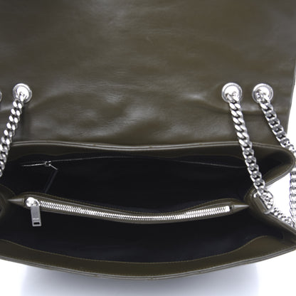 Saint Laurent Calfskin Y Quilted Monogram Large Loulou Chain Satchel Kaki Fonce 5 of 11