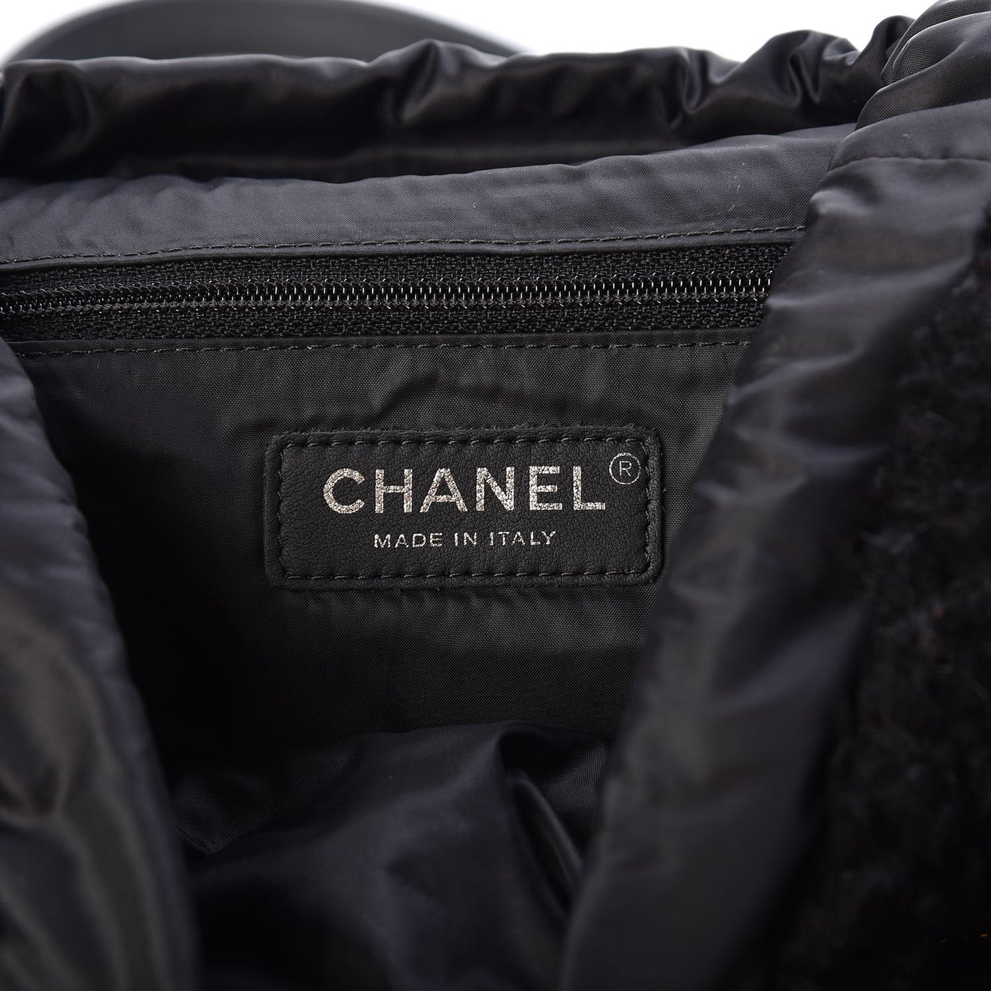 Wool Nylon Quilted Coco Neige Backpack Black