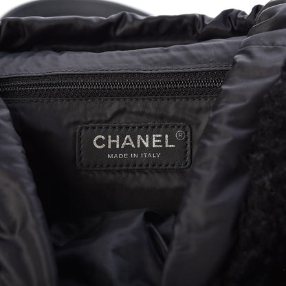 Chanel Wool Nylon Quilted Coco Neige Backpack Black 6 of 10