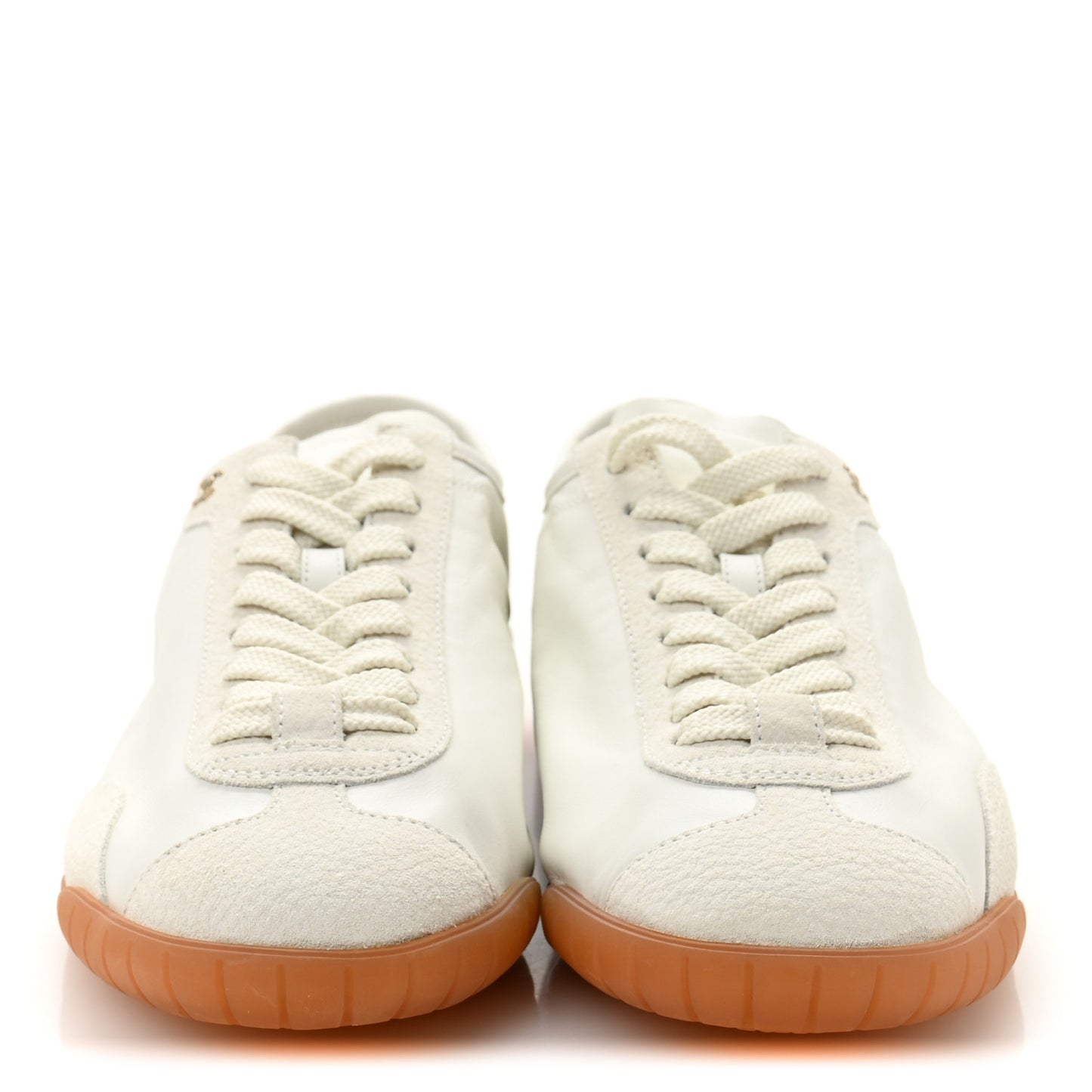 Calfskin Suede Sneakers 37.5 White