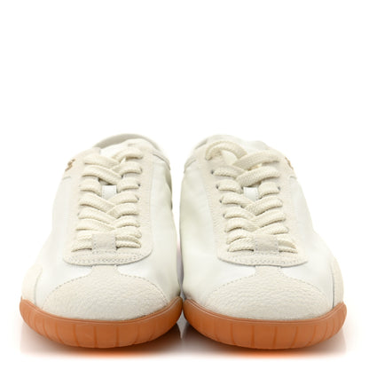 Chanel Calfskin Suede Sneakers 37.5 White 3 of 10