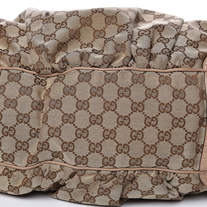 Gucci Monogram Large Jockey Hobo Beige 9 of 16