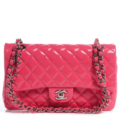 Chanel Patent Quilted Medium Double Flap Pink 1 of 8