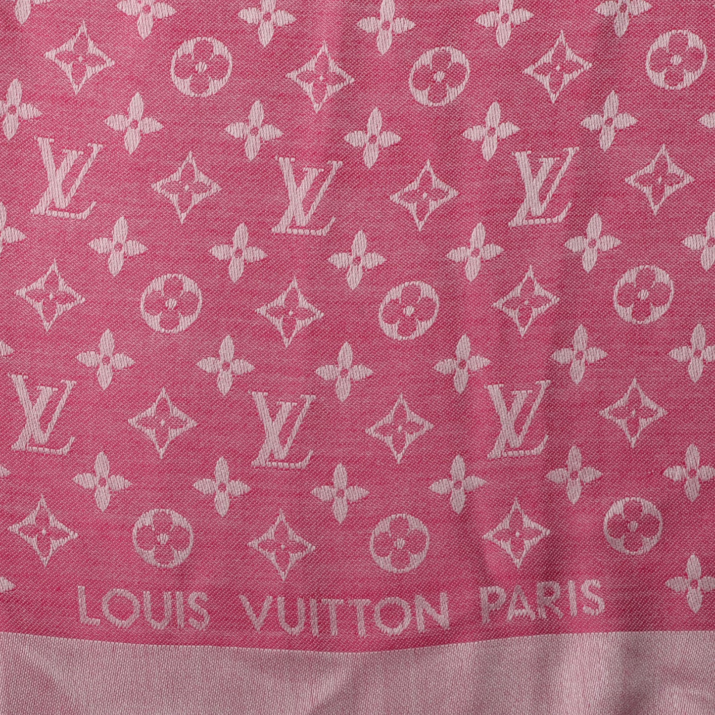 Wool Silk Monogram Denim Shawl Pivoine