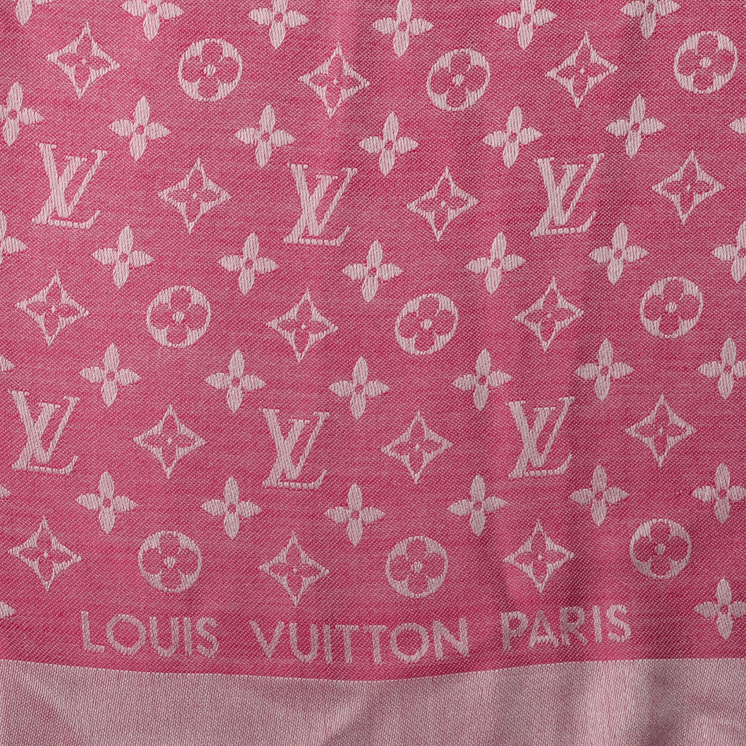 Louis Vuitton Wool Silk Monogram Denim Shawl Pivoine 4 of 5