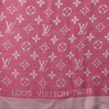 Louis Vuitton Wool Silk Monogram Denim Shawl Pivoine 4 of 5