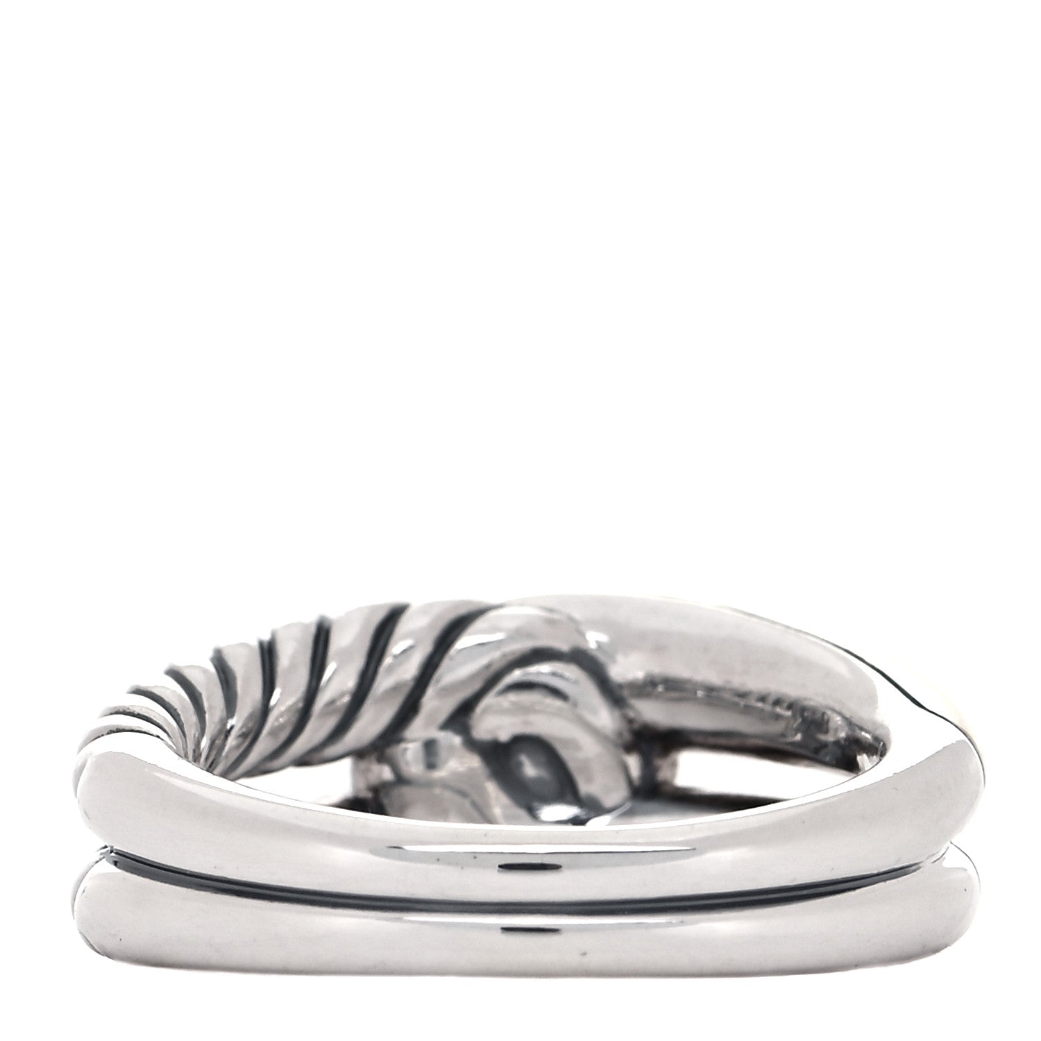 David Yurman Sterling Silver 18K Yellow Gold Single Loop Labyrinth Ring 52 6 3 of 5
