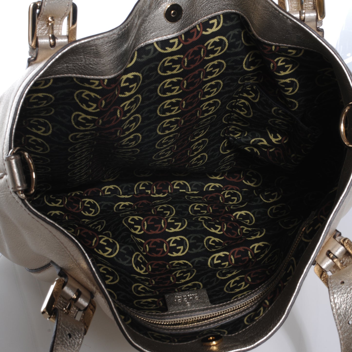 Leather Medium Britt Tote Platinum