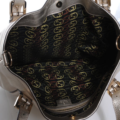 Gucci Leather Medium Britt Tote Platinum 7 of 7