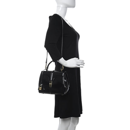 Celine Patent Calfskin Small 16 Top Handle Bag Black 2 of 9