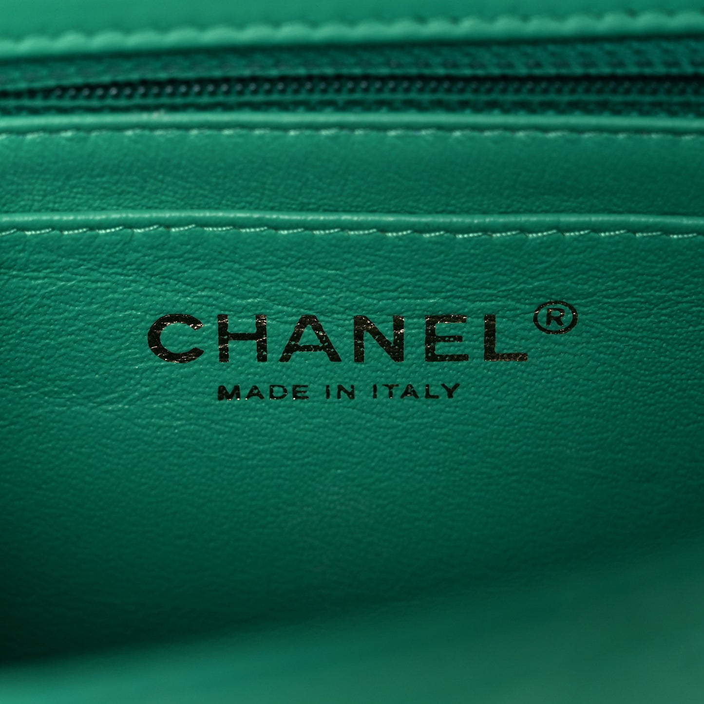 Lambskin Quilted Mini Rectangular Flap Green