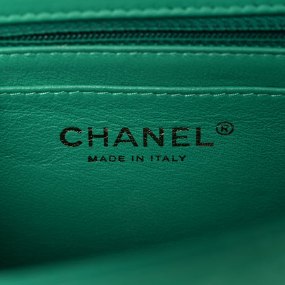 Chanel Lambskin Quilted Mini Rectangular Flap Green 5 of 11