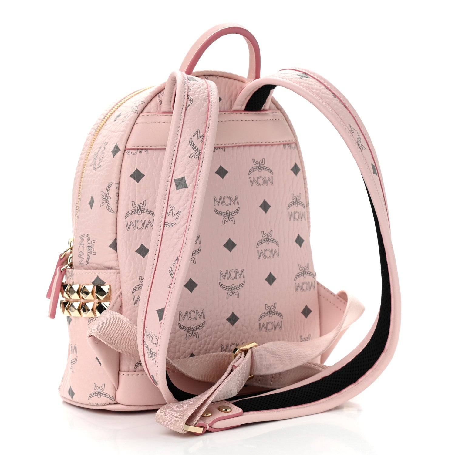 MCM Visetos Side Stud Mini Stark Backpack Pink 4 of 10