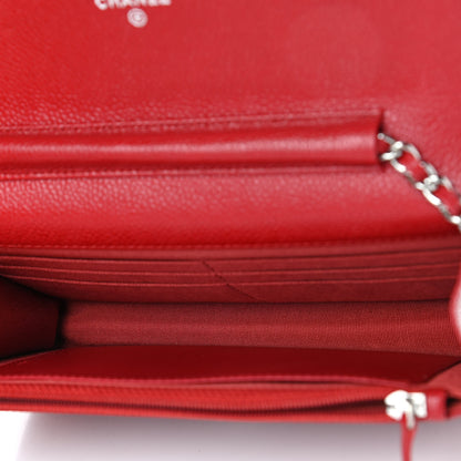 Chanel Caviar Quilted Wallet On Chain WOC Red 4 of 4