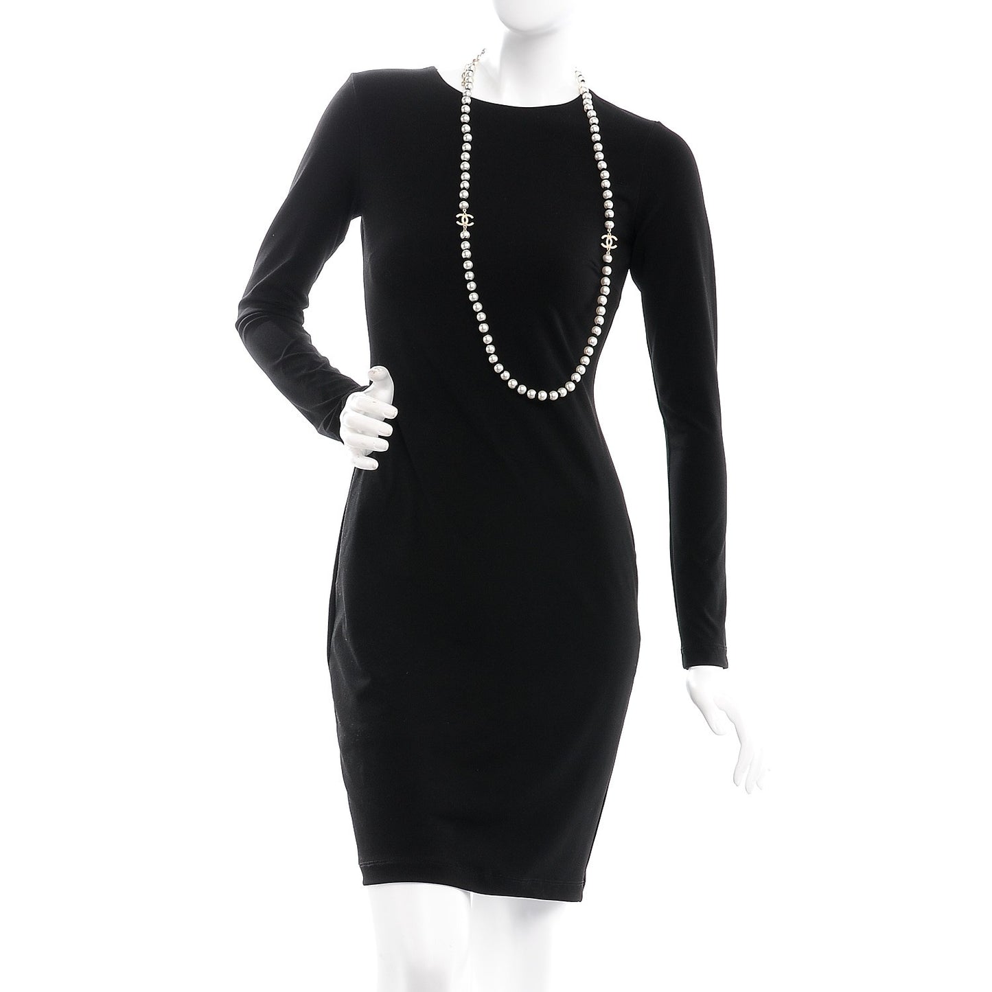 Pearl CC Long Necklace Gold